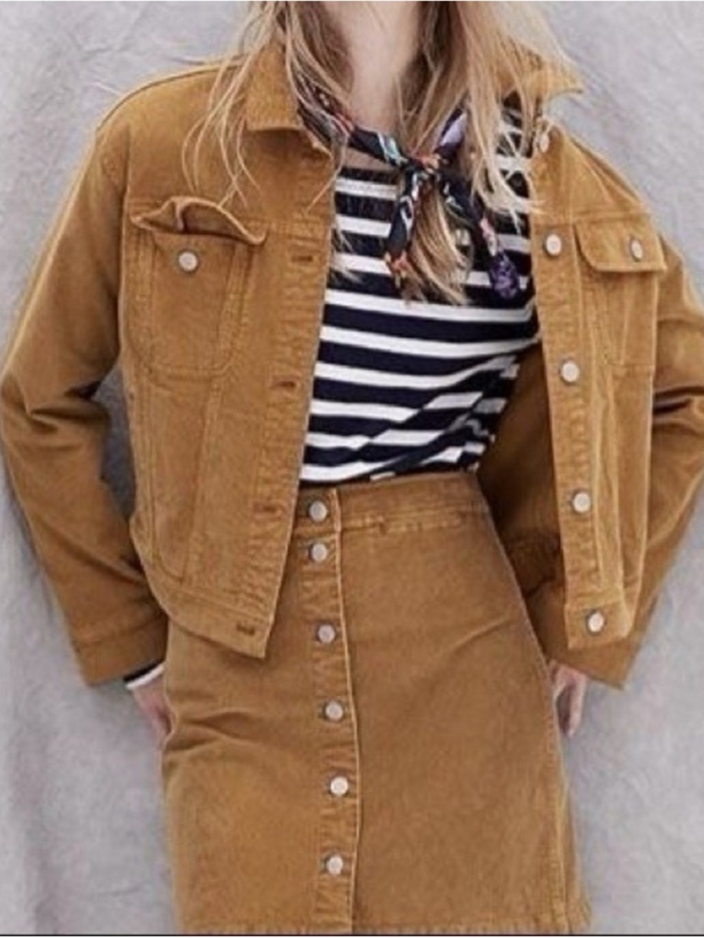 Old Navy Tan Corduroy Jean Jacket